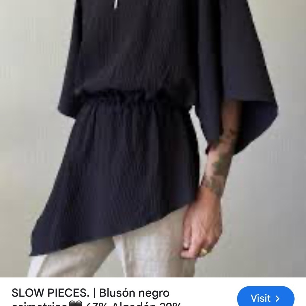NWOT Zara asymmetrical boho Sleeve Top - Picture 8 of 10